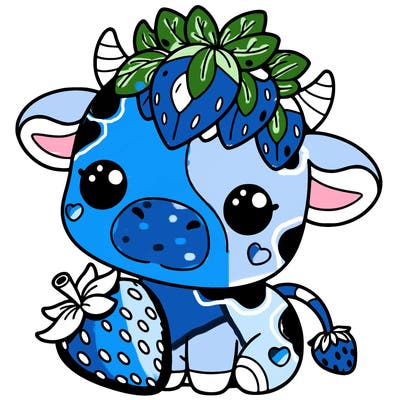cute strawberry cow