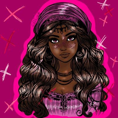 realistic beautiful mysterious gypsy girl