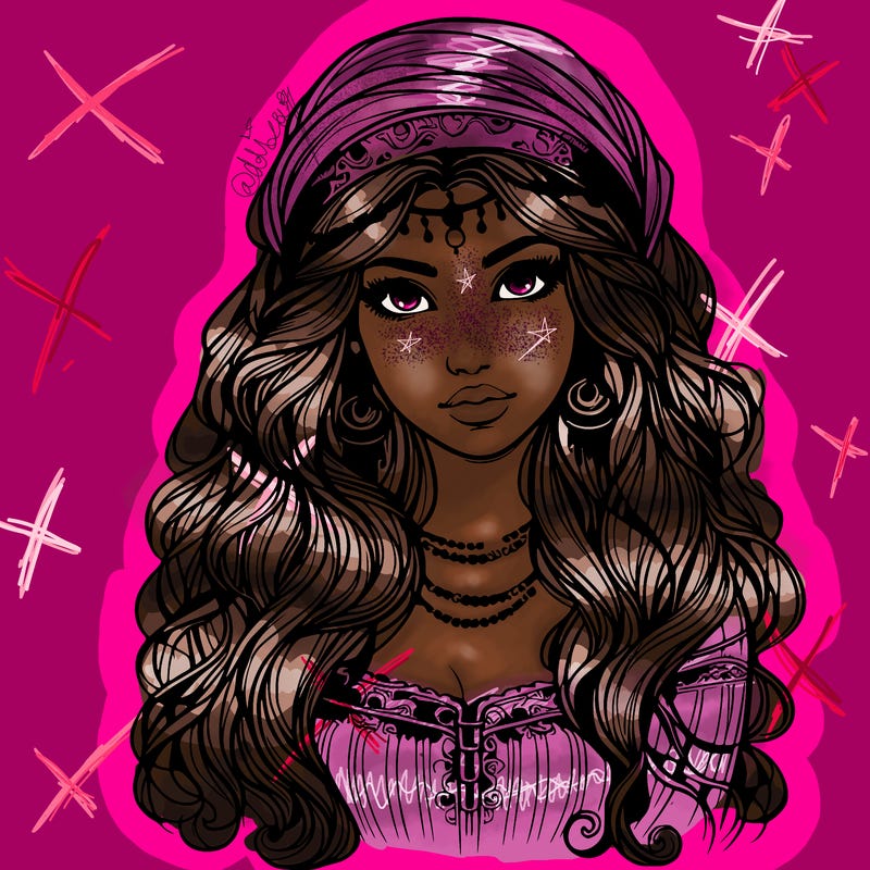 realistic beautiful mysterious gypsy girl