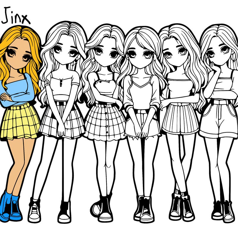 a group of girls realistic