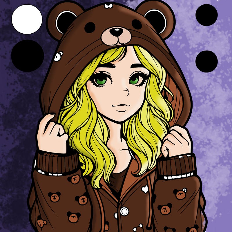 realistic girl in a animal pjs hoodie