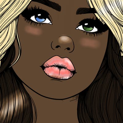 really realistic girl with lips