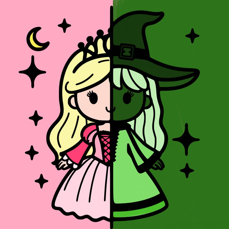 split princess and witch