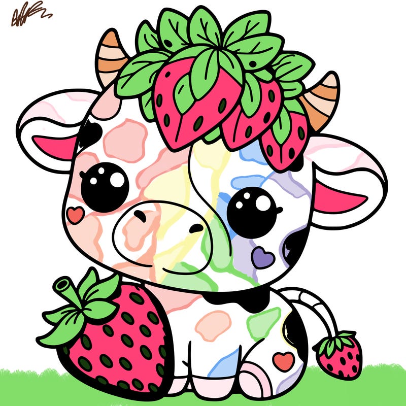 cute strawberry cow