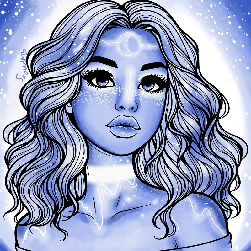 realistic girl with wavy hair and lips