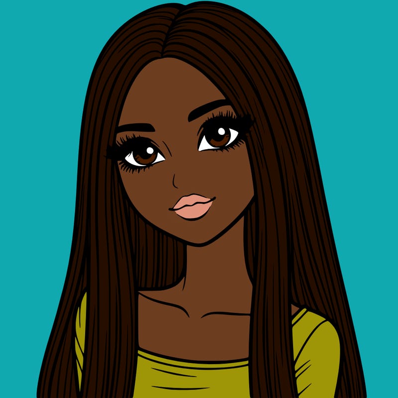 realistic girl with straight and long hair