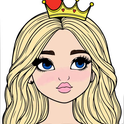 a realistic girl with a crown on