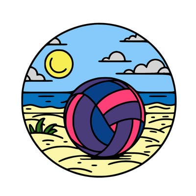volleyball on a beach