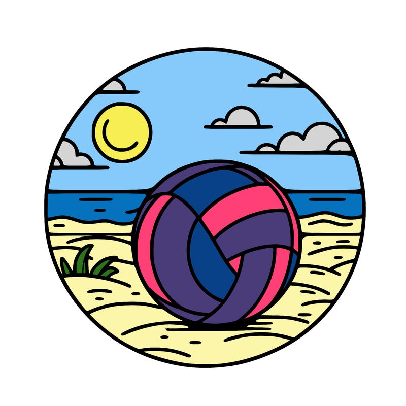 volleyball on a beach