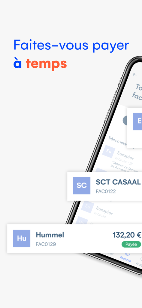 Cegid Flow - Interface de l'application Cegid Flow montrant le suivi des factures et les notifications d'état de paiement