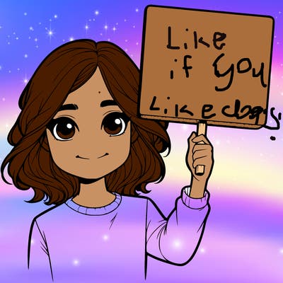 realistic girl holding up a sign