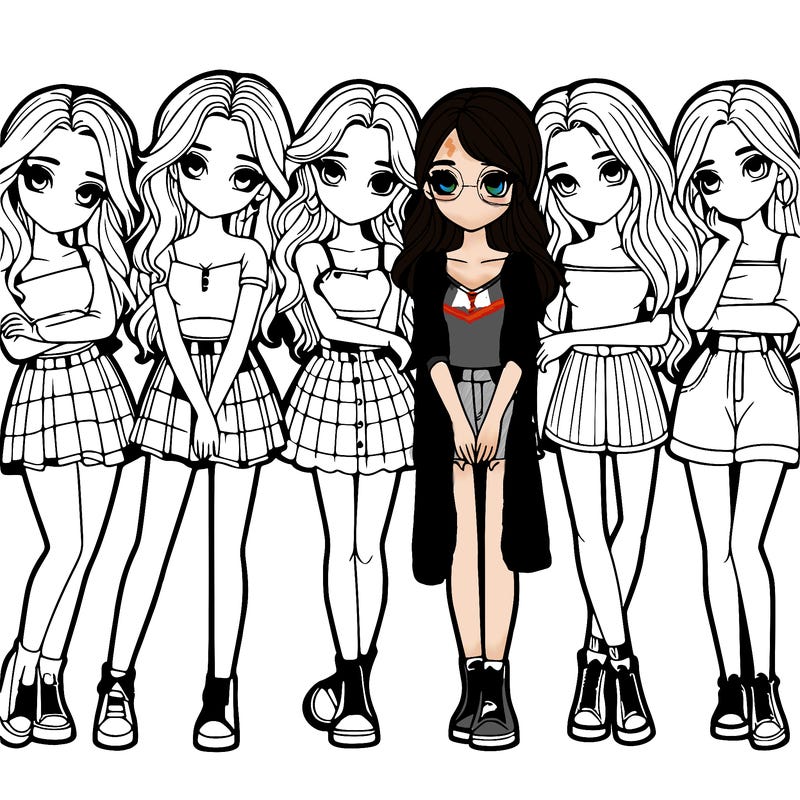 a group of girls realistic