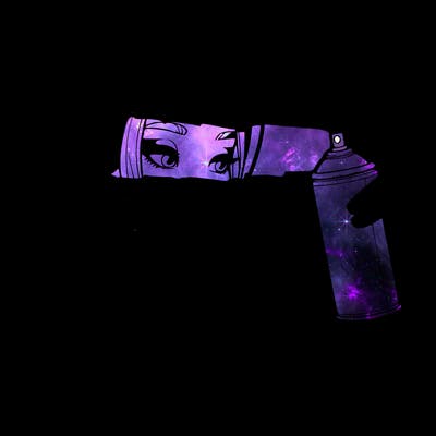 a realistic girl, spray painting