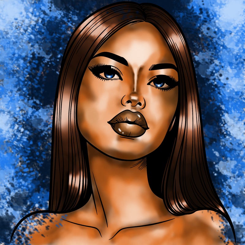 realistic woman with full lips