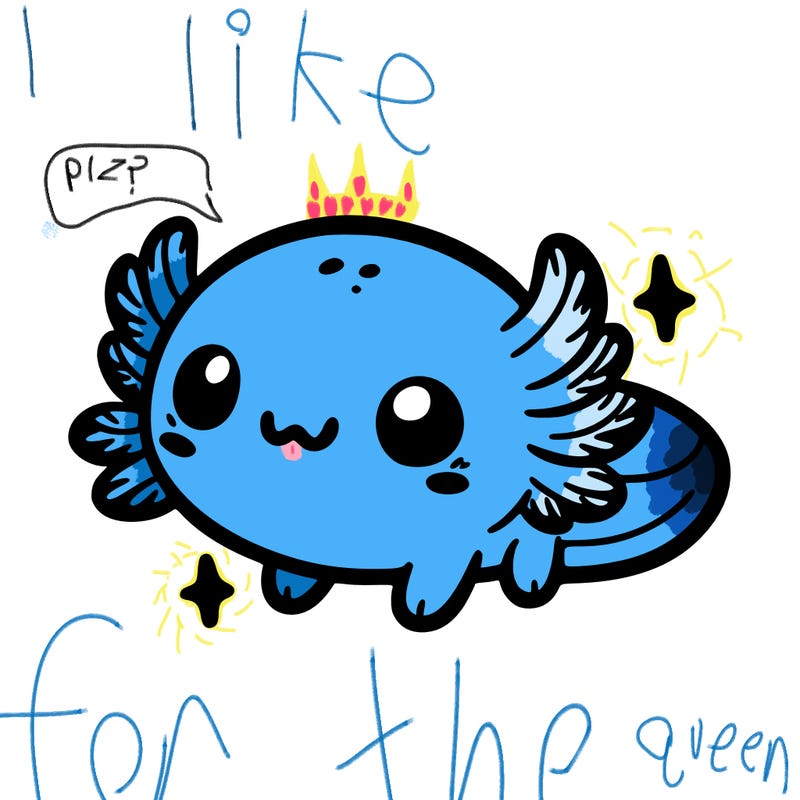 cute easy baby axolotl