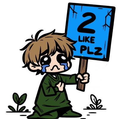 small poor toddler crying with sign that says 2 like plz