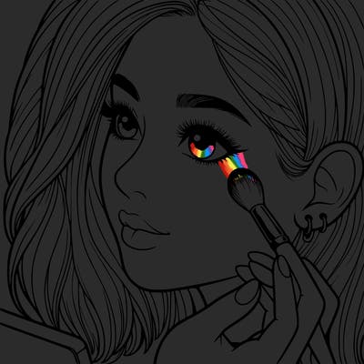 a realistic girl doing her makeup