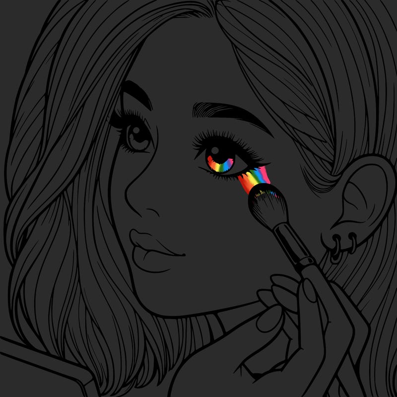 a realistic girl doing her makeup