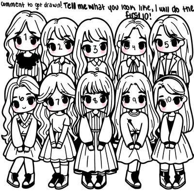 a group of 10 girls