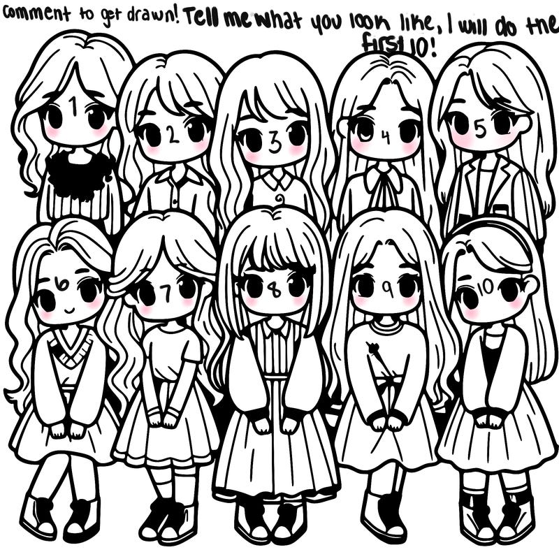 a group of 10 girls