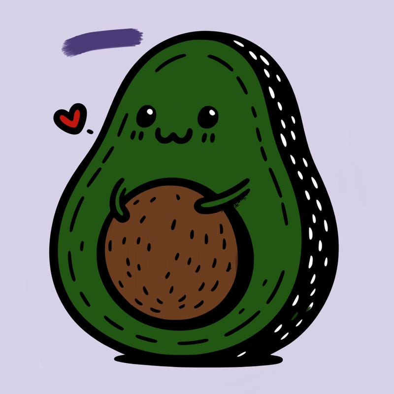 an avocado hugging an avocado