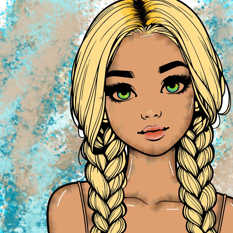 realistic girl with braids