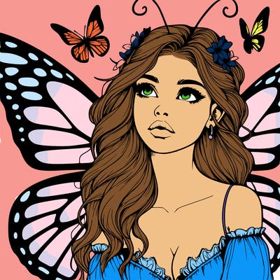 butterfly fairy realistic girl