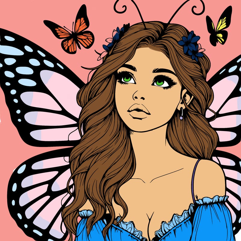 butterfly fairy realistic girl