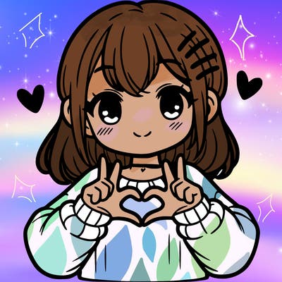 cute girl doing heart with fingers