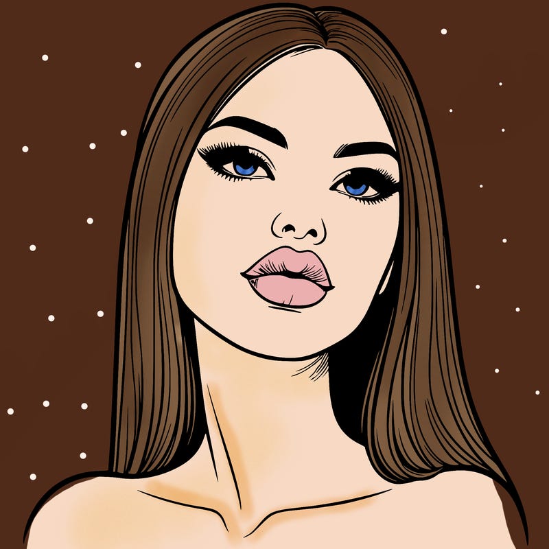 realistic woman with full lips
