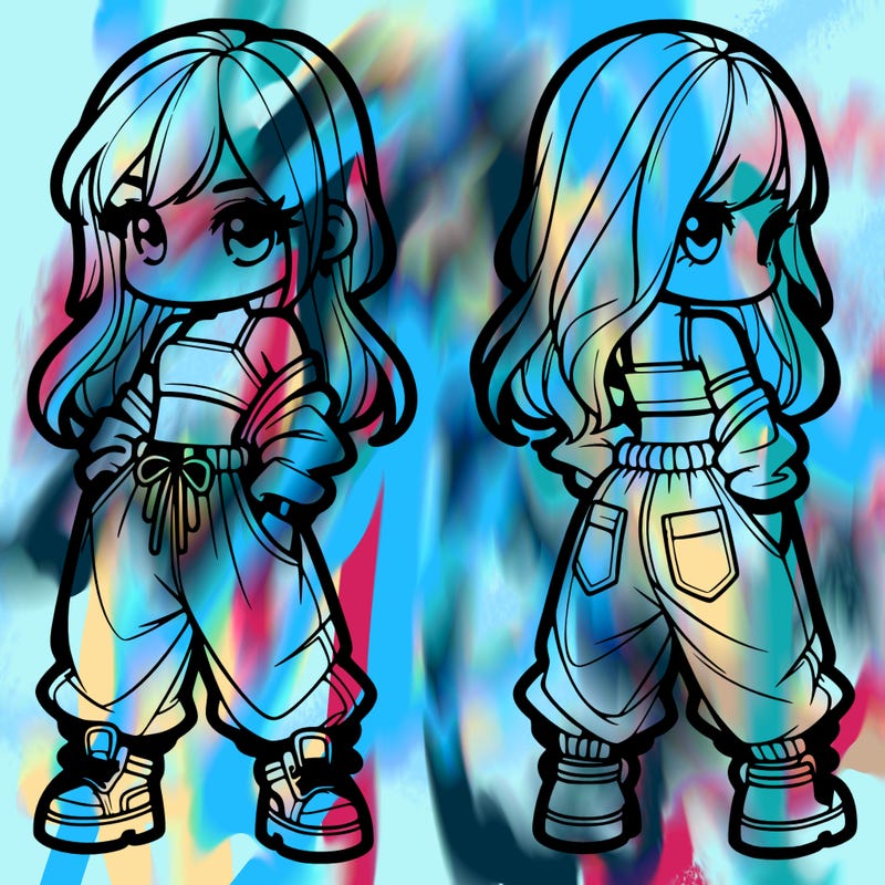 girl in crop top and baggy pants