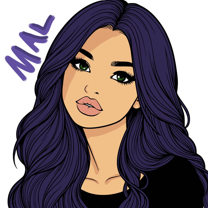 realistic girl with hair on her hair and lips