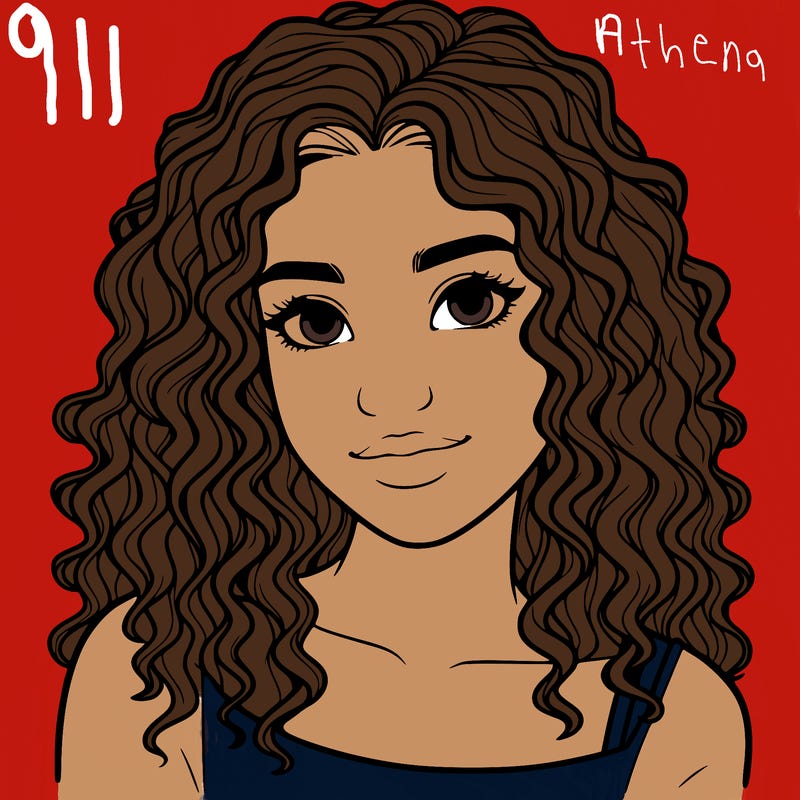 realistic, teenage girl with curly hair