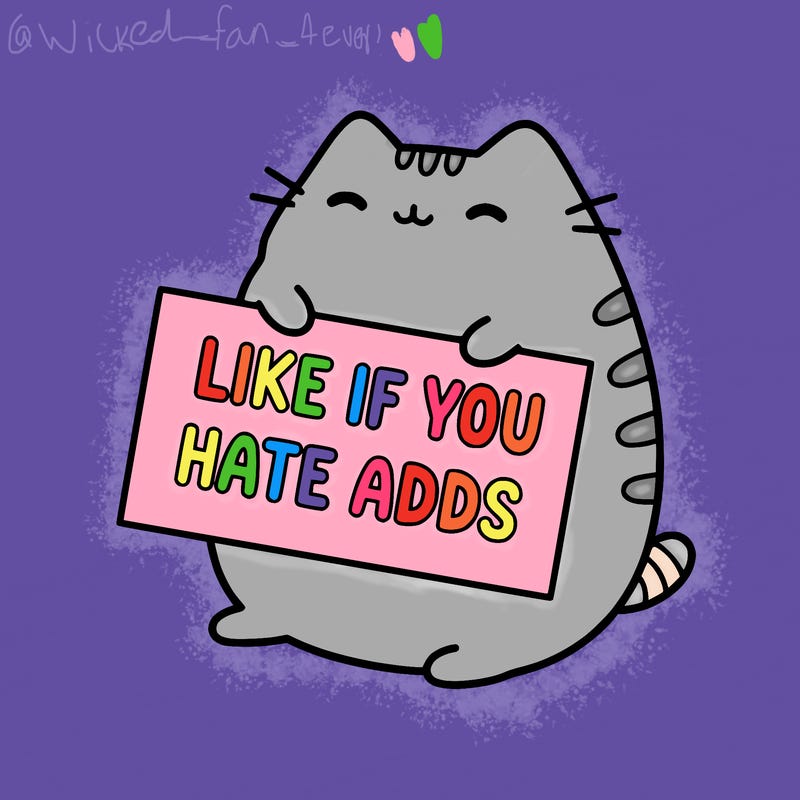 a kawii pusheen cat holding a sign that says like if you hate adds