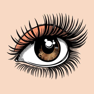 realistic eye long eylashes