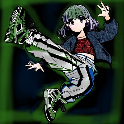 break dancing manga girl