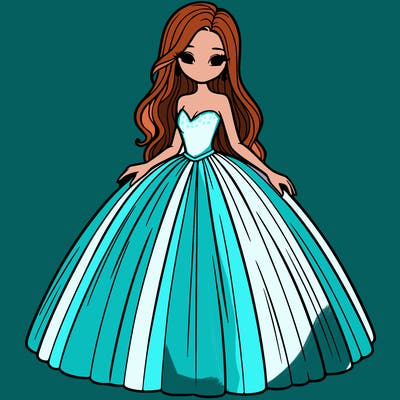 long ball gown, beautiful woman