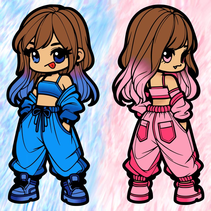 girl in crop top and baggy pants