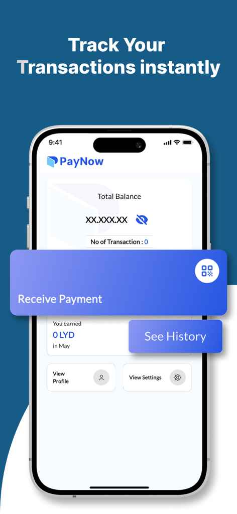 Interface de tableau de bord marchand de l'application Soft POS By fawri montrant le solde total et les fonctionnalités de suivi des transactions