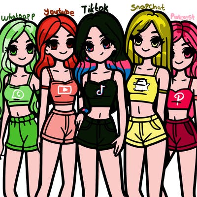 a group of girls wearing crop tops and shorts
