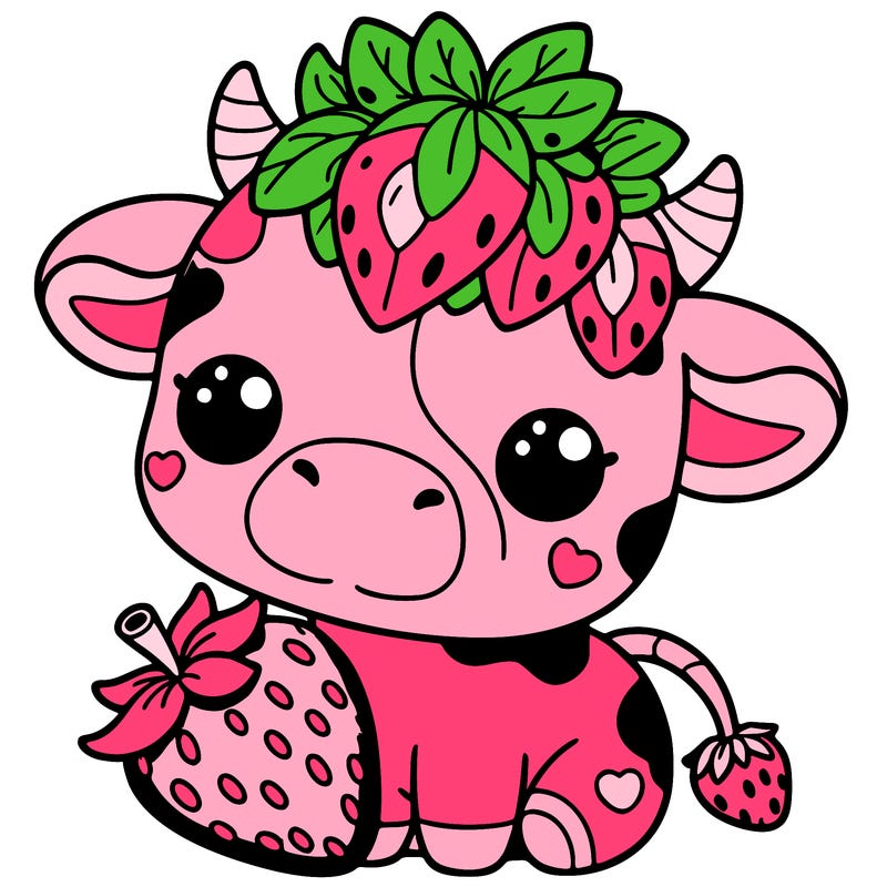 cute strawberry cow