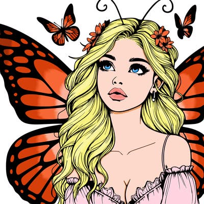 butterfly fairy realistic girl
