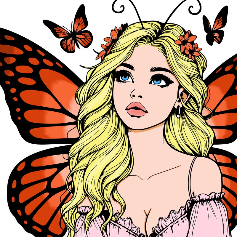 butterfly fairy realistic girl