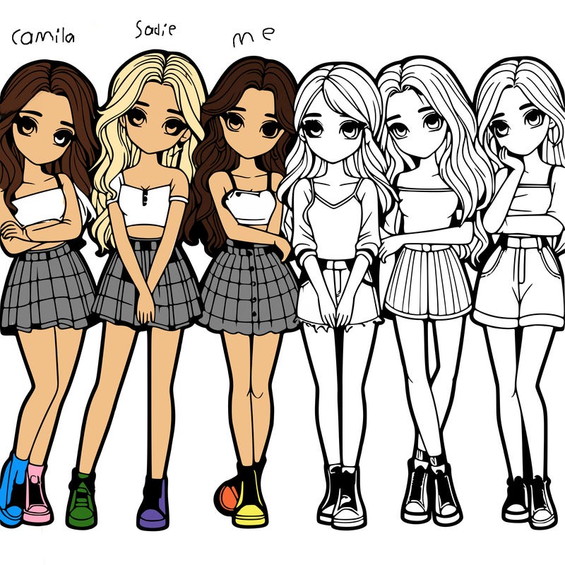 a group of girls realistic