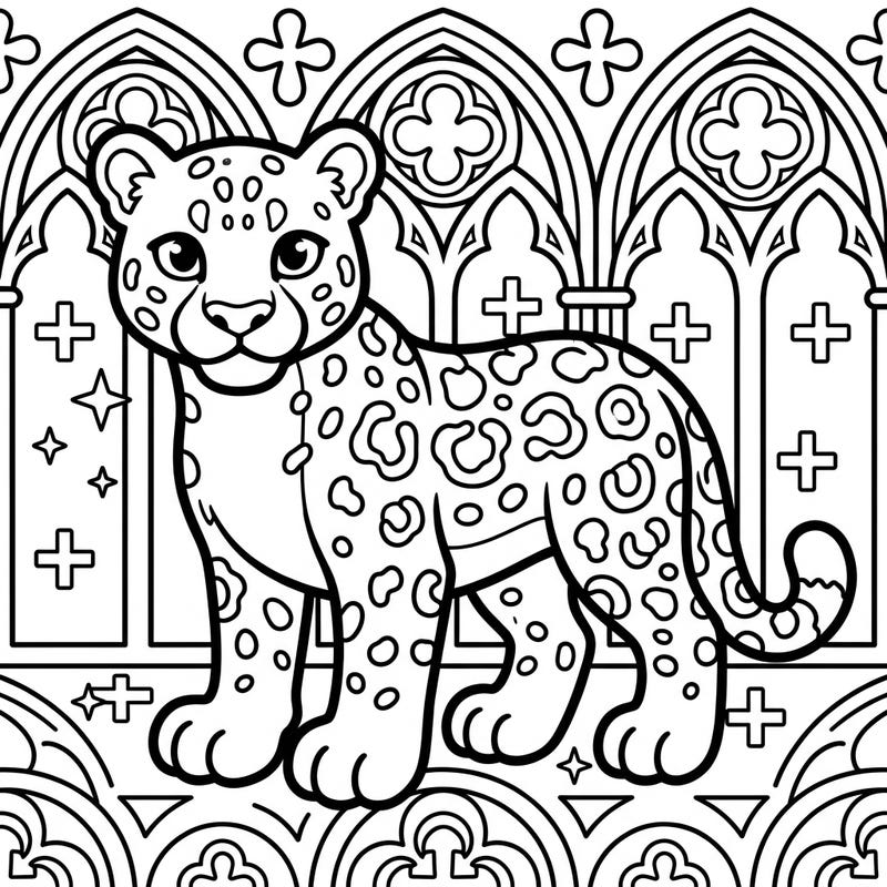 Unleash creativity with this charming gothic leopard coloring page designed specifically for toddlers. Its bold lines and engaging patterns provide a perfect introduction to the world of art and coloring.