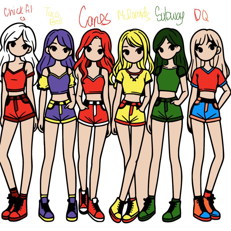 a group of girls wearing crop tops and shorts