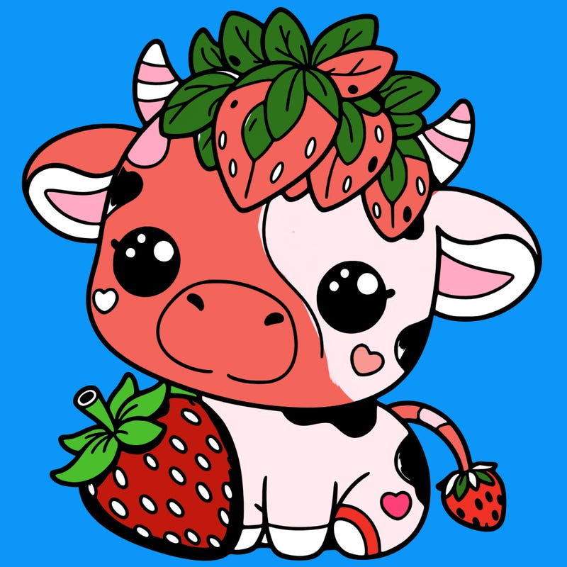 cute strawberry cow
