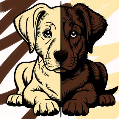 realistic dog split picture