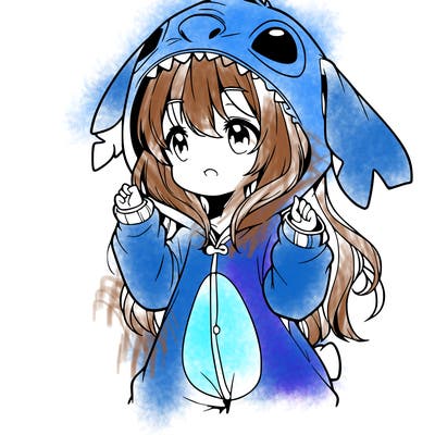 anime girl in a stitch onsie
