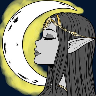 a realistic moon elf